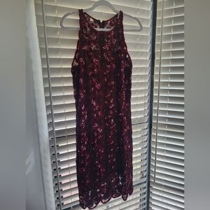 NIPON NIGHT Elegant Burgundy Sequin Dress